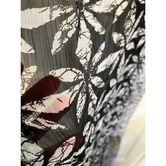 Eldior Sodeok Design Duster Kimono Women's OS Black White Floral Print Long Line - Picture 10 of 15